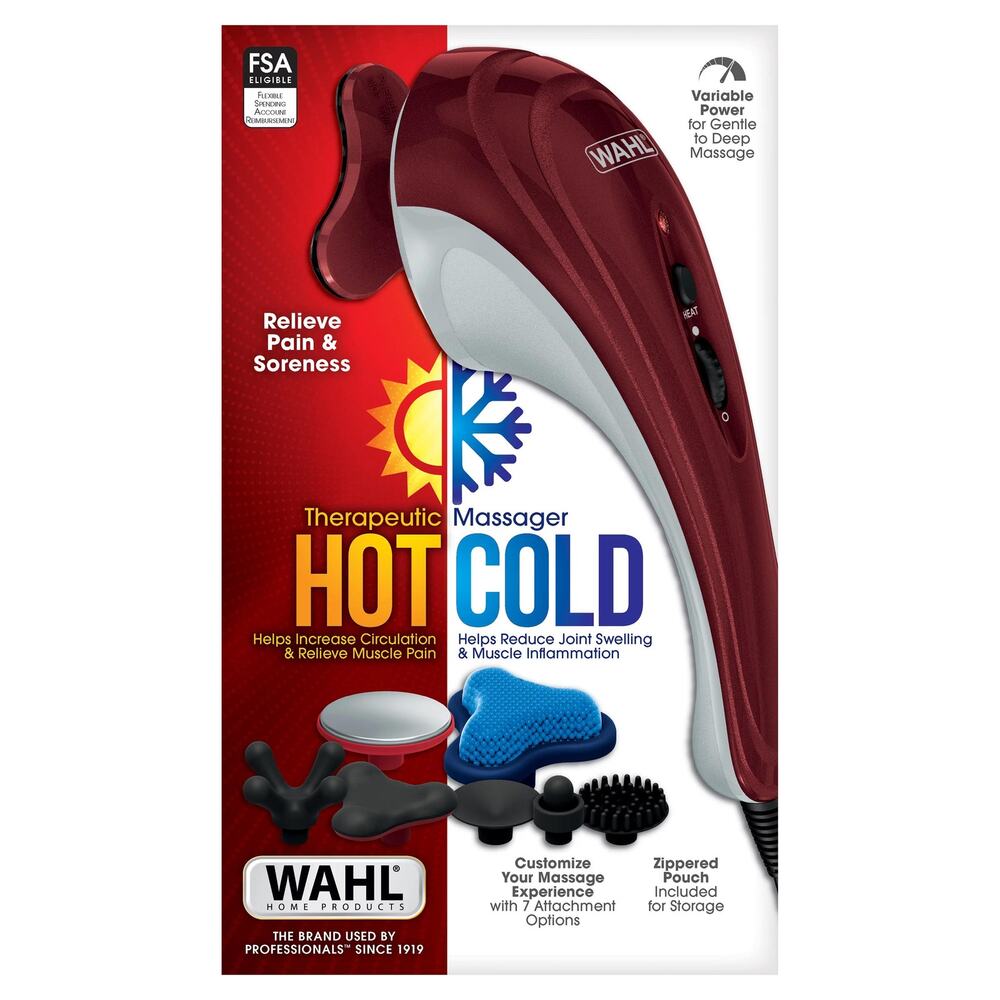 Wahl Hot Cold Therapeutic Massager  7 Attachments Heat Cold NEW